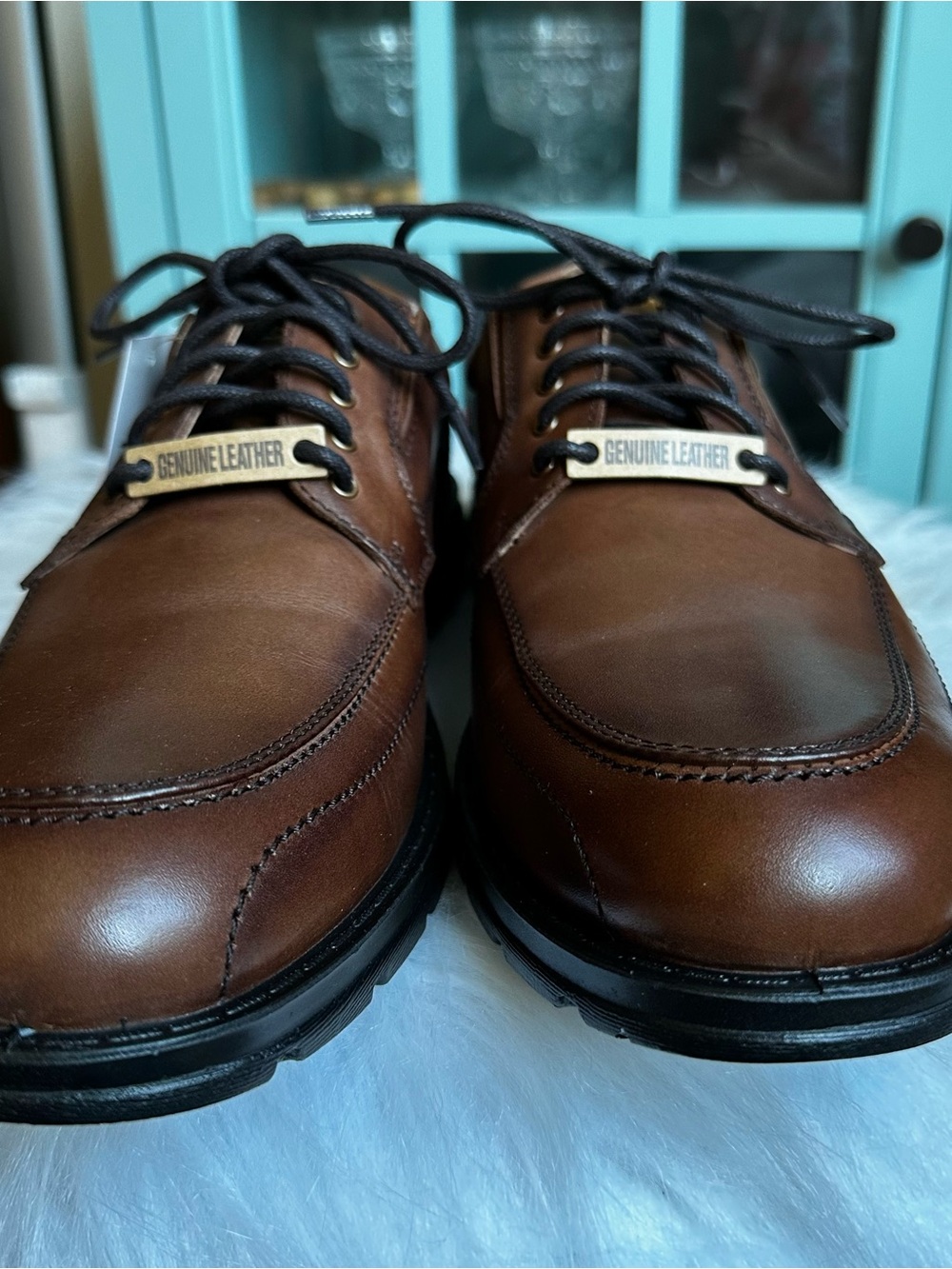Dockers 9.5M Barker Brown Genuine Leather Oxford Dress Shoes Men's Like New - Picture 3 of 14
